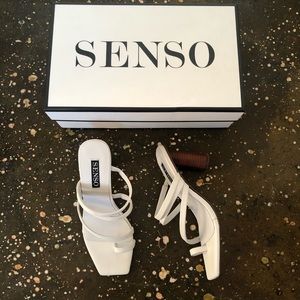 SENSO Nicola Mule Heels Ice Leather White 6